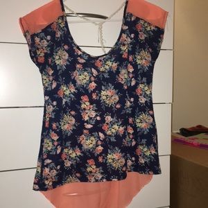Peach Flowered shirt